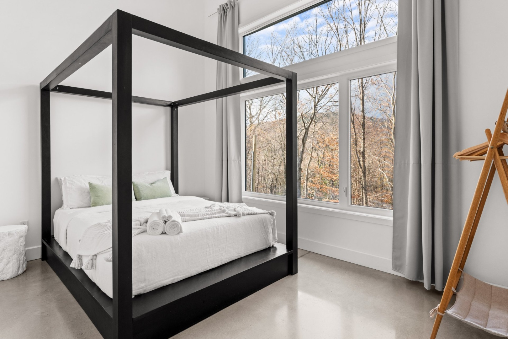 Primary bedroom — east window, first light on the ridge